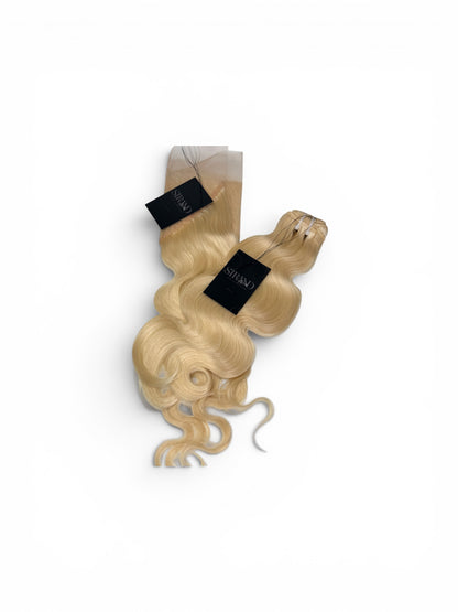 "ARIA" 613 Blonde Body Wavy Closure 13x6 hd